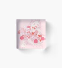 pink bouquet with pink background Acrylic Block
