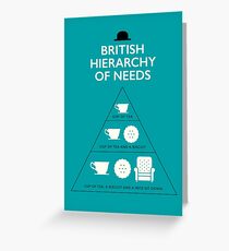 British Hierarchy of Needs - Blue Greeting Card