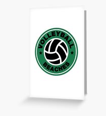 Volleyball Beaches Funny Coffee Distressed Funny Gift Greeting Card
