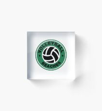 Volleyball Beaches Funny Coffee Distressed Funny Gift Acrylic Block