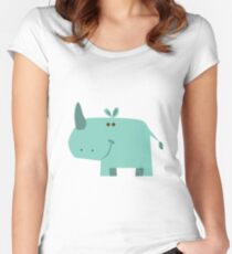 animals set - rhino Women's Fitted Scoop T-Shirt