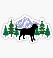 Black Labrador Silhouette Evergreen Sticker