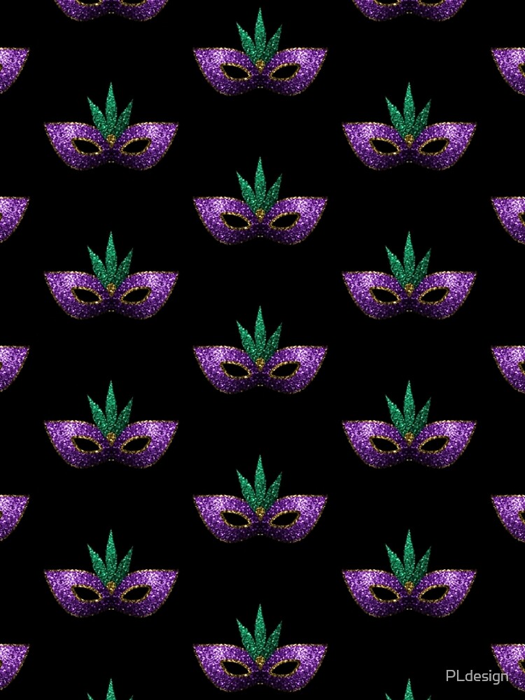 Mardi Gras Mask Purple Green Gold Sparkles by PLdesign
