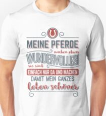 Pferdemotive ➢ Meine Pferde machen mein Leben schöner ➢ Cooles Pferde Slim Fit T-Shirt