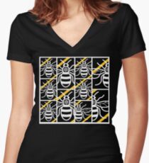 MANchester Bee Women's Fitted V-Neck T-Shirt