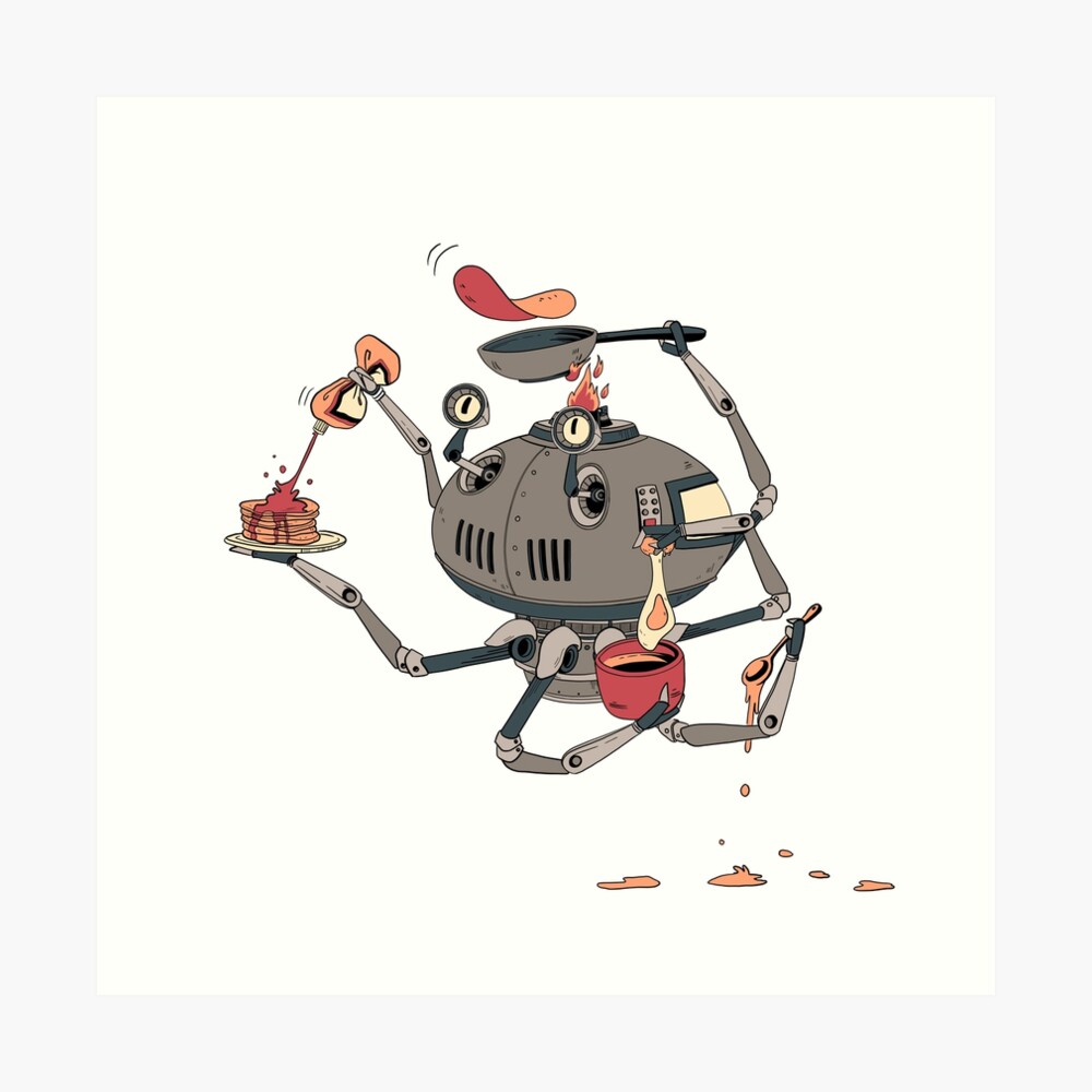 "Pancakebot" Art Print by VictoriaHamre Redbubble
