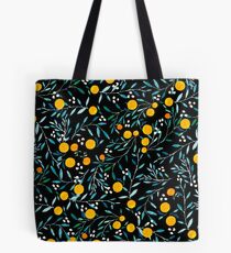 Oranges on Black Tote Bag