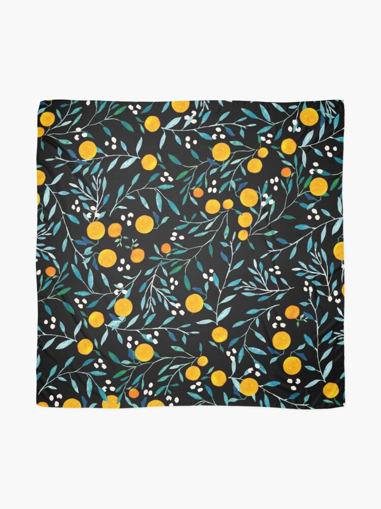 Alternate view of Oranges on Black Scarf