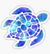 Meeresschildkröte Aquarell blau und lila Sticker