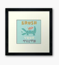 Splish Splash Zoo - Brush Your Teeth Framed Print