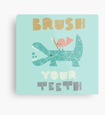 Splish Splash Zoo - Brush Your Teeth Metal Print