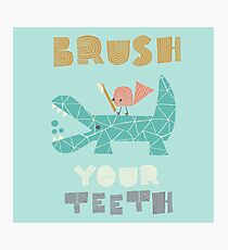 Splish Splash Zoo - Brush Your Teeth Photographic Print