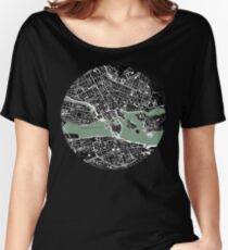 Stockholm city map engraving Women's Relaxed Fit T-Shirt