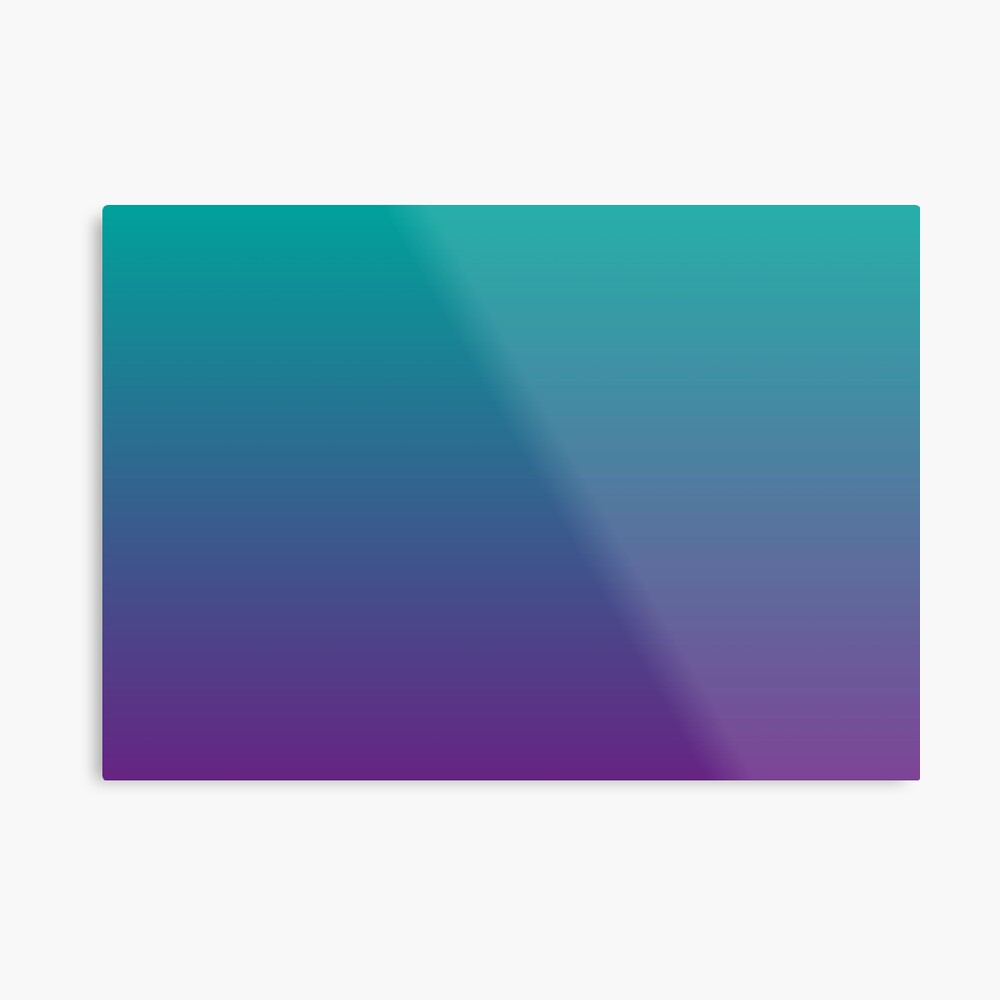 Ombre | Gradient Colors | Teal and Purple | Metal Print