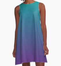 Ombre | Teal and Purple A-Line Dress