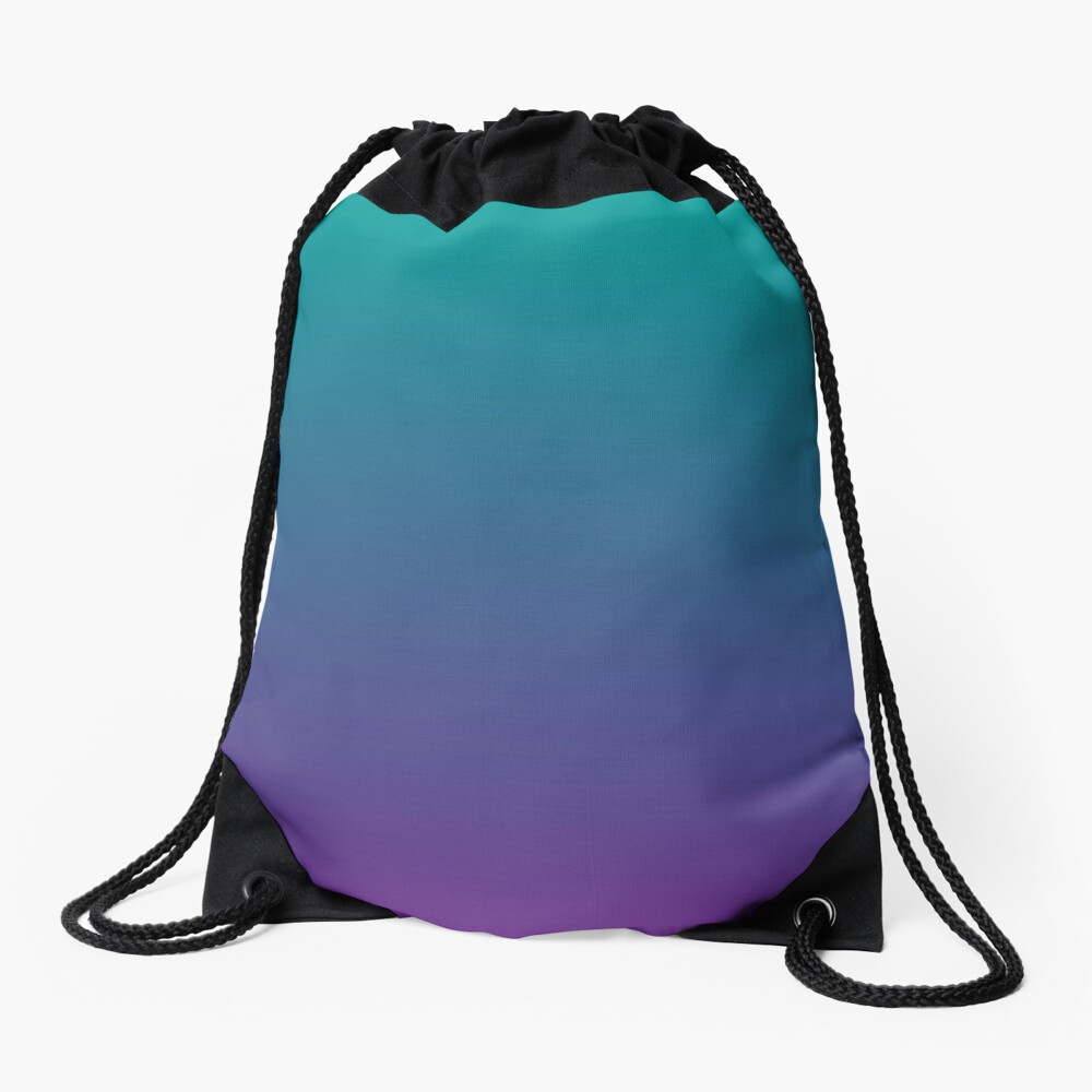 Ombre | Gradient Colors | Teal and Purple | Drawstring Bag