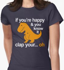 T-Rex clap your hands Women's Fitted T-Shirt