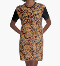 Monarch Butterflies | Butterfly Pattern Graphic T-Shirt Dress
