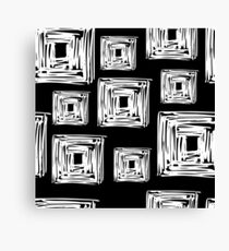Geometric White Cube Pattern Canvas Print