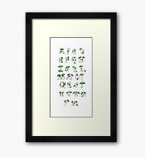 Mushroom Alphabet Framed Print