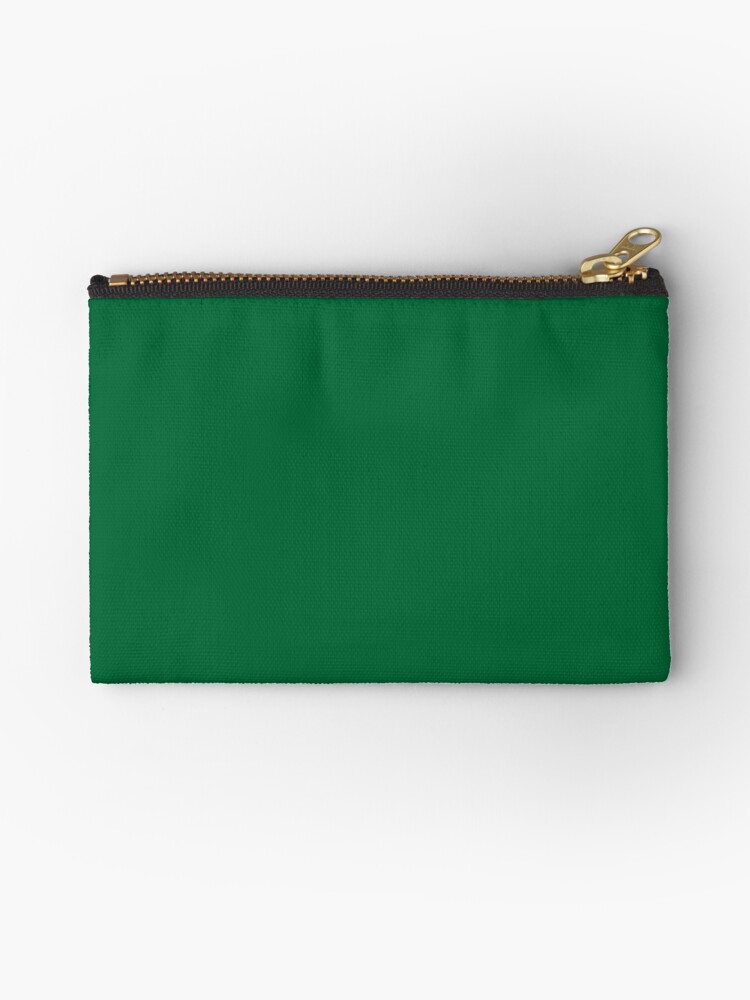 Hunter Green Dark Green Solid Color Zipper Pouch By