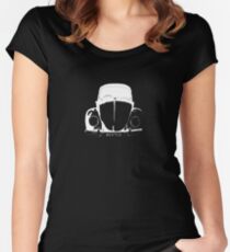 Camiseta entallada de cuello redondo Escarabajo - impresión blanca