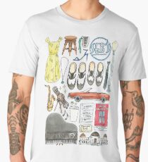 La La Land Illustration Jazz Saxophone Music Musical Men's Premium T-Shirt