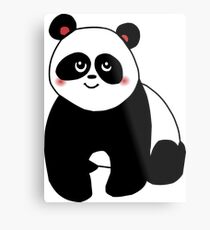 Cute kawaii panda vector Metal Print
