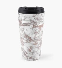 Eleganter Luxusfauxrosegold weißer stilvoller Marmor Thermosbecher