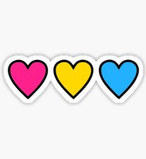pansexual pride hearts Sticker