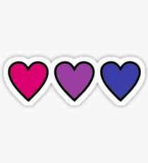 bi bisexual pride hearts Sticker