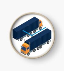 Cargo Transportation. Isometric Truck. Isometric Transportation. Cargo Trailer. Delivery Truck. Logistics Transportation. Mode of Transportation. Cargo Truck. Clock
