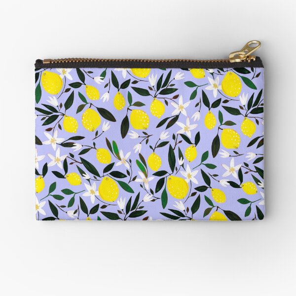 Lemons Blue Zipper Pouch