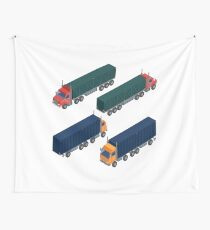 Cargo Transportation. Isometric Truck. Isometric Transportation. Cargo Trailer. Delivery Truck. Logistics Transportation. Mode of Transportation. Cargo Truck. Wall Tapestry