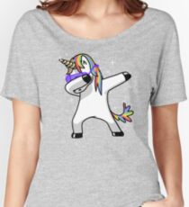 Dabbing Unicorn Shirt Dab Hip Hop Funny Magic Women's Relaxed Fit T-Shirt