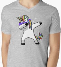 Dabbing Unicorn Shirt Dab Hip Hop Funny Magic Men's V-Neck T-Shirt