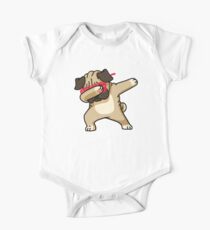 Dabbing Pug Funny Shirt Hip Hop Dabbin Short Sleeve Baby One-Piece