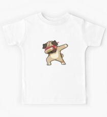 Dabbing Pug funny hip hop tshirt Kids Tee