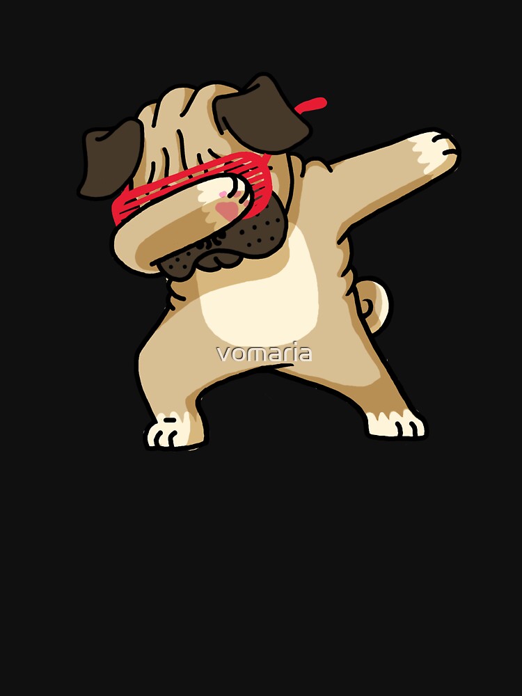 Dabbing Pug funny hip hop tshirt by vomaria