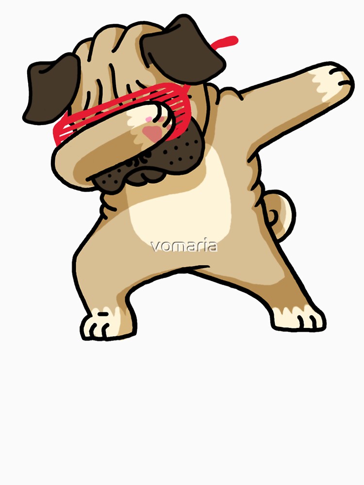 Dabbing Pug funny hip hop tshirt by vomaria