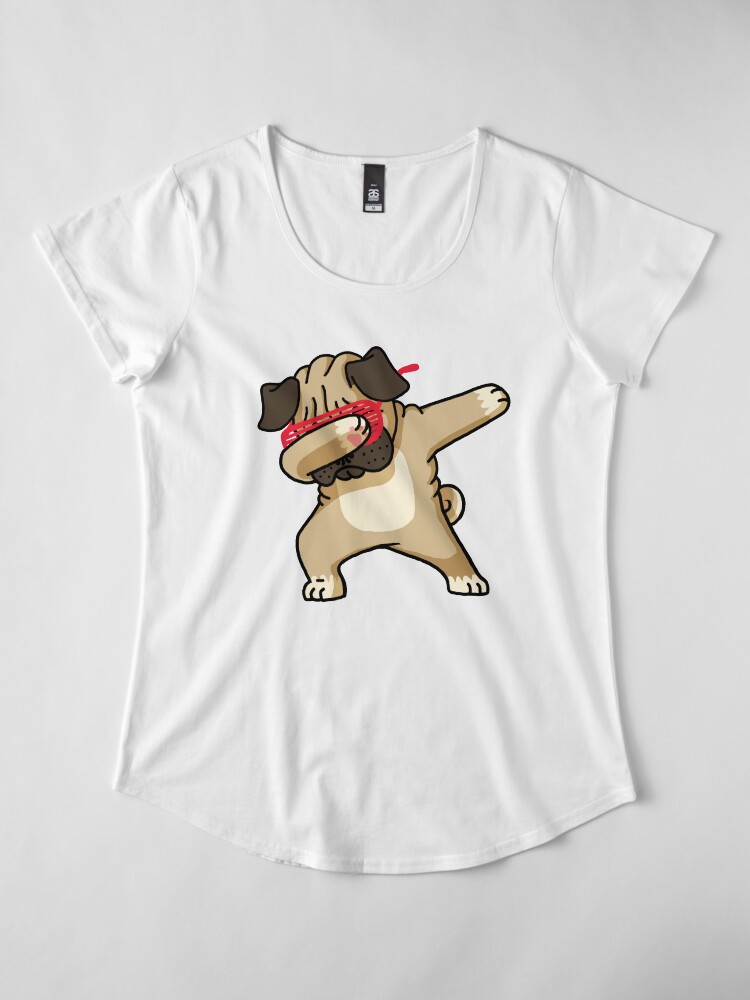 Alternate view of Dabbing Pug funny hip hop tshirt Premium Scoop T-Shirt