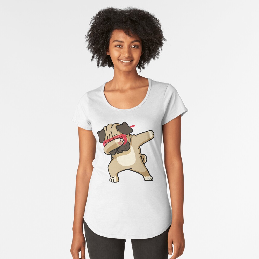 Dabbing Pug funny hip hop tshirt Premium Scoop T-Shirt
