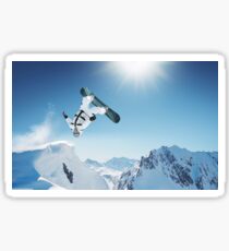 Cool Snowboarding Snowboarder Mountains Winter Snow Scene Sticker