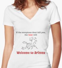 Welcome to Arizona! Women's Fitted V-Neck T-Shirt
