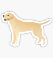 White Yellow Lab Basic Breed Silhouette Illustration Sticker