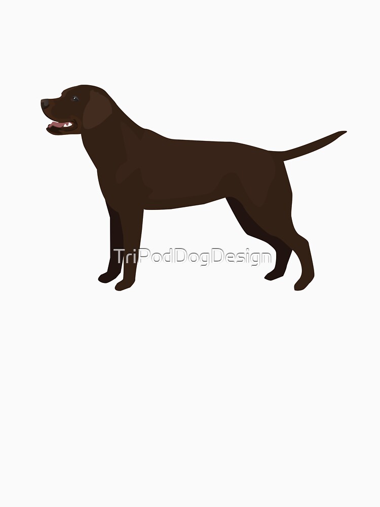 "Chocolate Lab Basic Breed Silhouette Illustration" T-shirt by