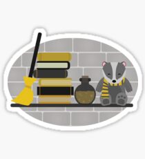 House Shelf - Badger (grey background) Sticker