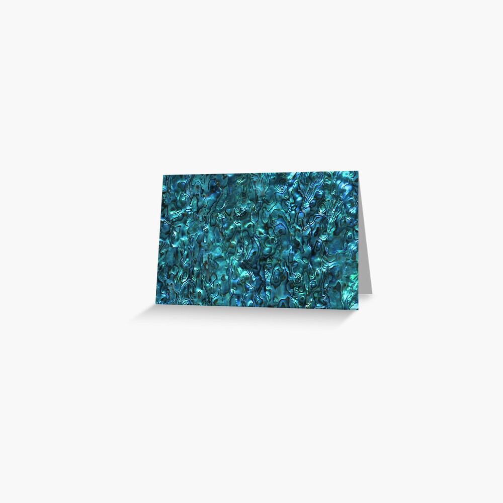 Abalone Shell | Paua Shell | Seashell Patterns | Sea Shells | Cyan Blue Tint | Greeting Card