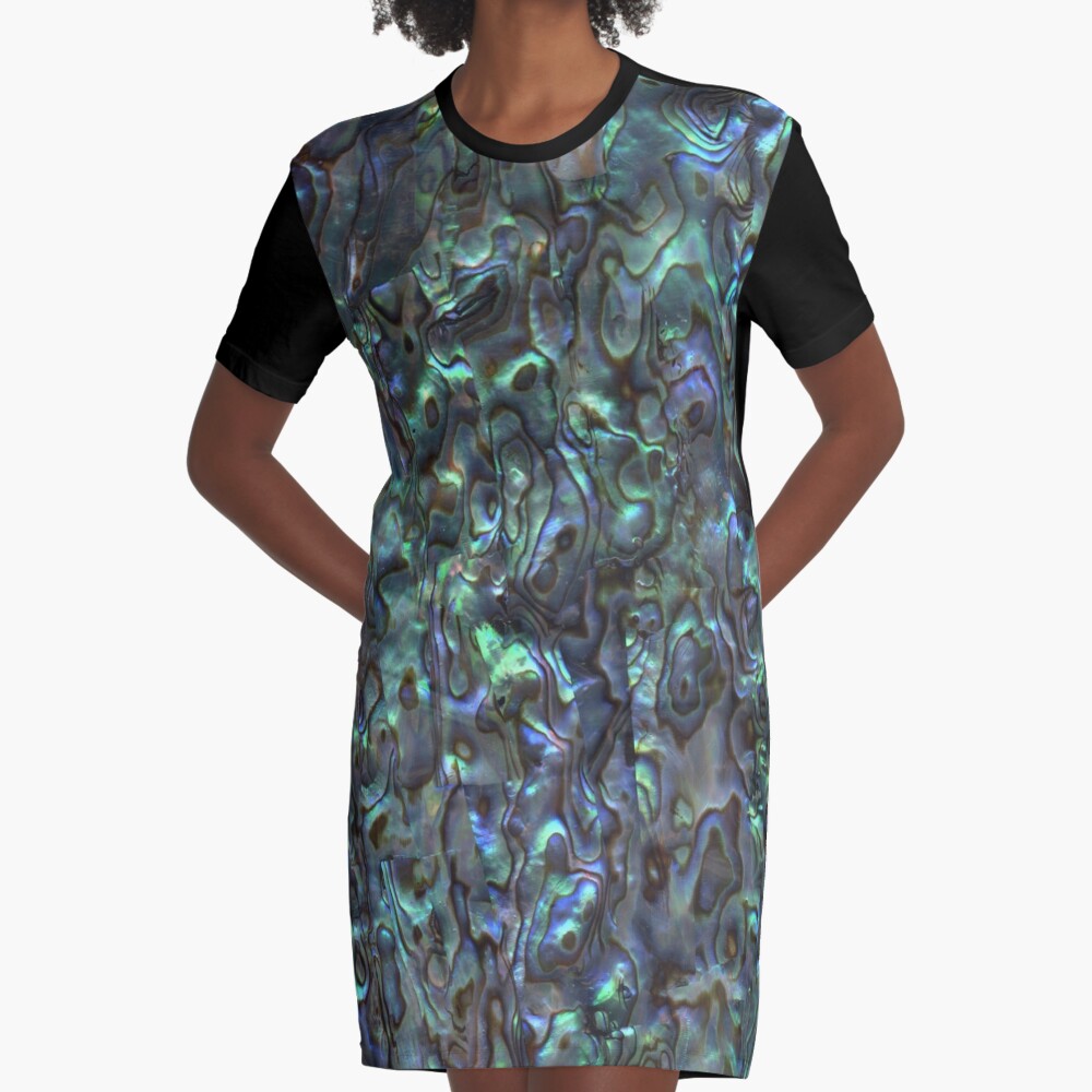 Abalone Shell | Paua Shell | Seashell Patterns | Sea Shells | Natural | Graphic T-Shirt Dress