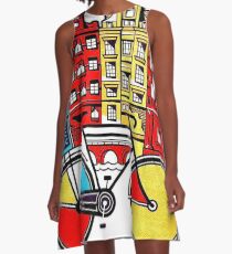 AMSTERDAM : Vintage Bicycle Advertising Print A-Line Dress